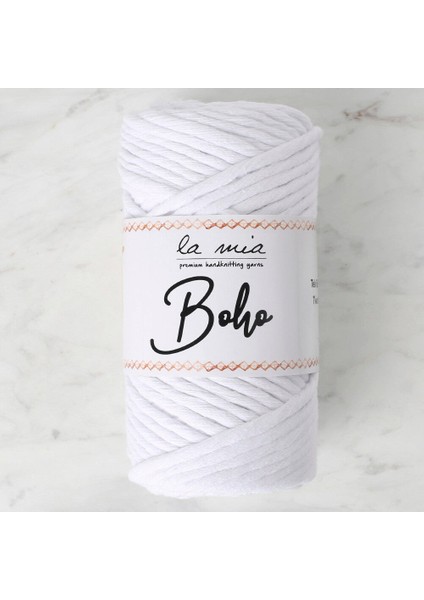 Boho Beyaz Büküm Makrome Ipi - L001 - 33994