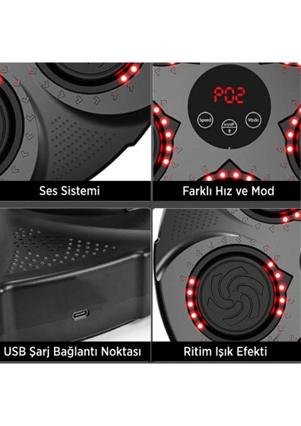 Akıllı Boks Egzersiz Aleti - Bluetoothlu Boks Makinesi - Müzikli Boks Eğitim Tahtası