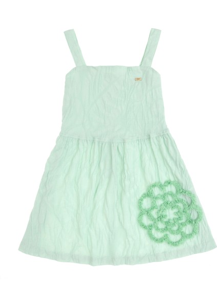 Kız Çocuk Su Yeşili Elbise (Dokuma) 50299341-VR048