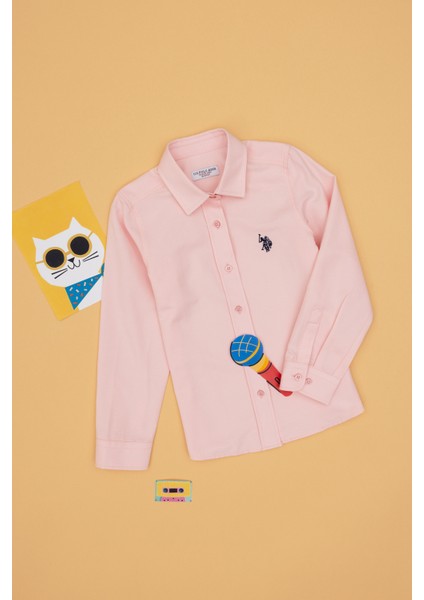 Kız Çocuk Açık Pembe Gömlek Basic 50306588-VR078