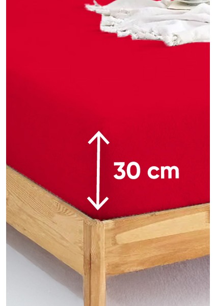 Penye Lastikli Çarşaf Pamuklu Jersey Tek Kişilik 100 x 200 cm Bordo fiyatları