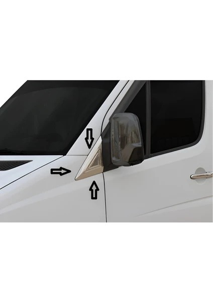 Mercedes Sprinter W906 Uyumlu 2006-2018 Krom Kelebek Cam Nikelajı 2 Parça Paslanmaz Çelik
