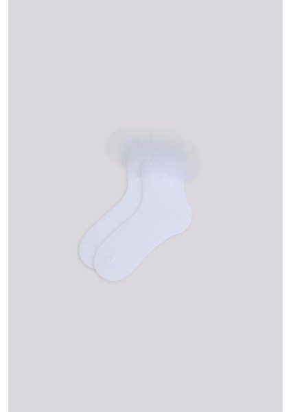 Bg Store Kız Çocuk Beyaz Çorap