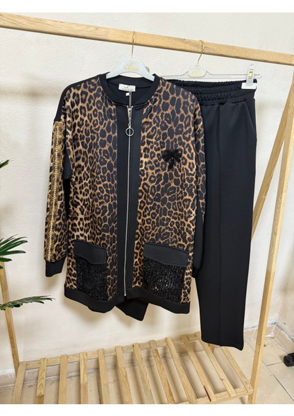 Leopar Desenli Ikili Takım