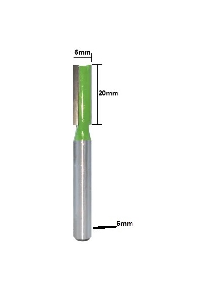 Freze Ahşap Için Kesici Ağaç Işleme Araçları 1 Adet 6mm Shank Düz Bit Tungsten Karbür Çelik Tek Çift Flüt Yönlendirici Bit Ahşap 6*6*20 mm fiyatları