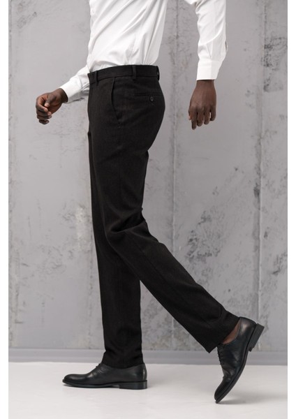 Regular Fit Düz Kalın Kışlık Gabardin Yan Cepli Pantolon modelleri
