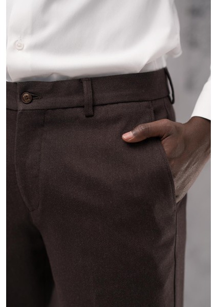 Regular Fit Düz Kalın Kışlık Gabardin Yan Cepli Pantolon indirimleri