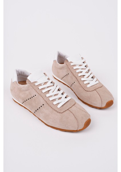 Lizbon Model Hakiki Deri Bej Süet Bağcıklı Günlük Kadın Sneakers fırsatları