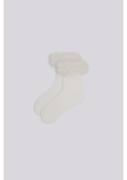 Bg Store Kız Çocuk Ekru Çorap