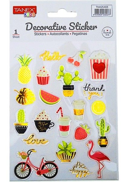 Kids Sticker Puffy Flamingo Yaz Serisi 21 Parça (25403)