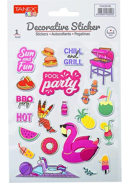 Kids Sticker Puffy Havuz Partisi Serisi 21 Parça (25416)