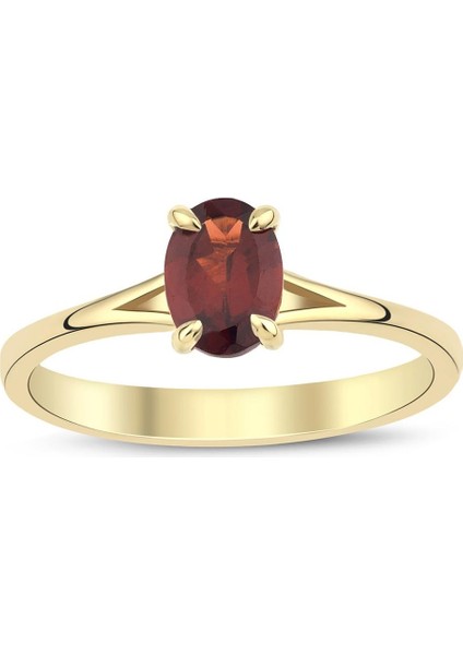 Garnet Oval Tektaş Yüzük
