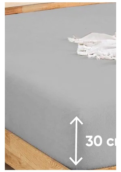 Penye Lastikli Çarşaf Pamuklu Jersey Tek Kişilik 100 x 200 cm Gri modelleri