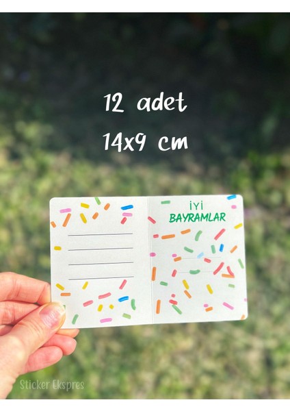 Bayram Tebrik Kartı 12 Adet Ramazan Bayramı Hediye Kartı Kurban Bayramı Harçlık Kartı modelleri