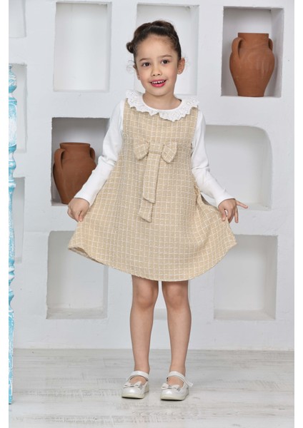 Kız Çocuk Şanel Kumaş 2'li Elbise (Elbise+Bady BLUZ)12174 fırsatları