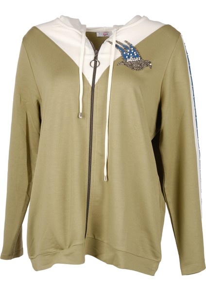 Vedi-bb Oversize Kapüşonlu Fermuarlı Kadın Ceket - Günlük & Spor fiyatları