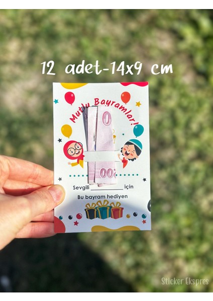 Bayram Tebrik Kartı 12 Adet Ramazan Bayramı Hediye Kartı Kurban Bayramı Harçlık Kartı modelleri