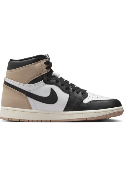 Air Jordan 1 Mid Retro Unisex Sneaker Hakiki Deri Bilekli Spor Ayakkabı Siyah Beyaz