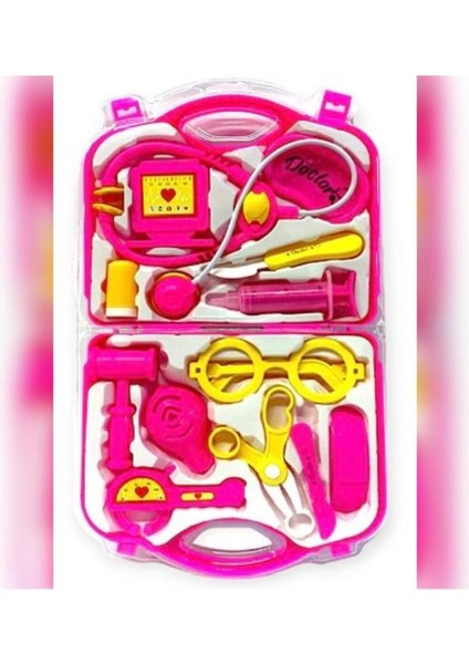 Çantalı Renkli Doktor Seti Oyuncak Pembe Kız Çocuk Doktor Seti 13 Parça fiyatları