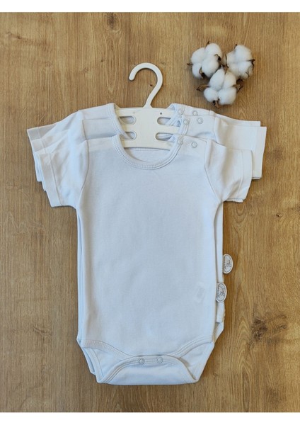 3'lü Kısa Kollu Bebek Body Pamuklu Çıtçıtlı Bebek Zıbın Atlet (6-9, 9-12, 12-18) Ay Mevsimlik