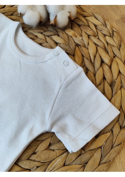 3'lü Kısa Kollu Bebek Body Pamuklu Çıtçıtlı Bebek Zıbın Atlet (6-9, 9-12, 12-18) Ay Mevsimlik