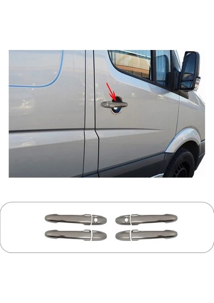 Mercedes Sprinter W906 Uyumlu 2006-2018 Krom Kapı Kolu 4 Kapı Paslanmaz Çelik fiyatları
