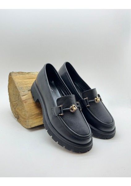 Kadın Hakiki Deri Loafer Yüksek Taban Tokalı Günlük Ayakkabı Bucy fiyatları