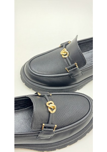 Kadın Hakiki Deri Loafer Yüksek Taban Tokalı Günlük Ayakkabı Bucy indirimleri