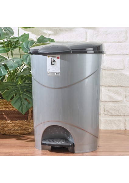 bella Pedallı Çöp Kovası - Gri - 30 Lt