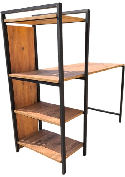 Lüks Çalışma Ofis Bilgisayar Masası Kitaplıklı 3 Raflı Ceviz 120 cm * 52 cm * 119 cm indirimleri