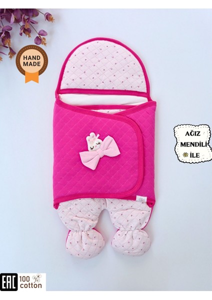 Double Face Kız Bebek Ayaklı Kundak Pembe