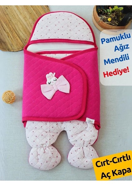 Double Face Kız Bebek Ayaklı Kundak Pembe