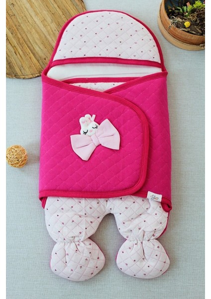 Double Face Kız Bebek Ayaklı Kundak Pembe