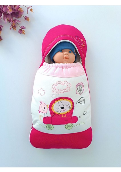 Arabalı Aslan Fermuarlı Kundak Fuşya indirimleri