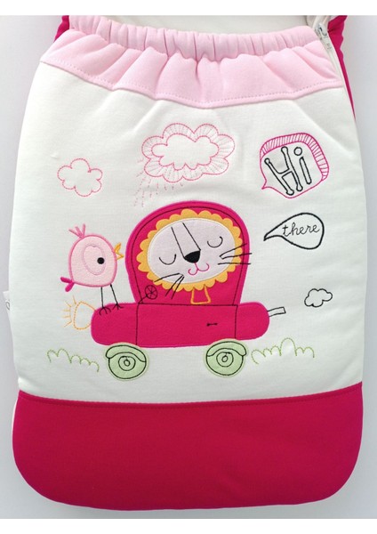 Arabalı Aslan Fermuarlı Kundak Fuşya