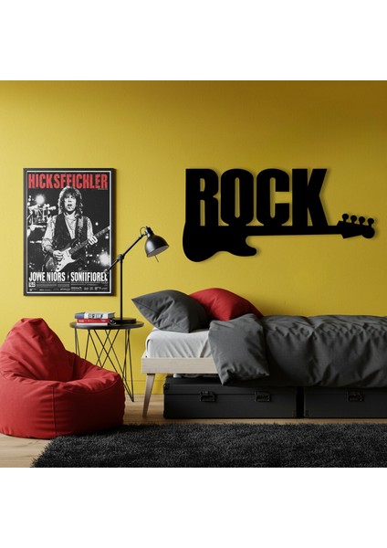 Rock'n Roll Temalı Ahşap Duvar Tablosu