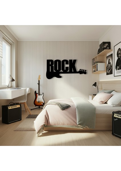 Rock'n Roll Temalı Ahşap Duvar Tablosu