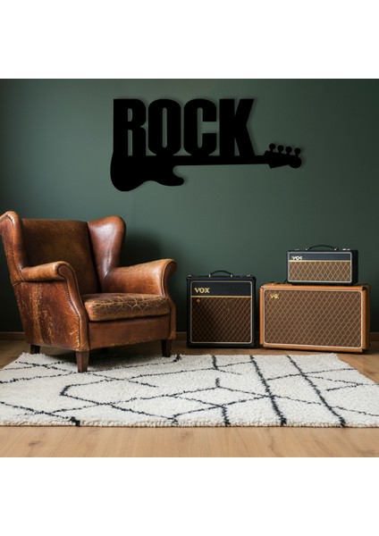 Rock'n Roll Temalı Ahşap Duvar Tablosu