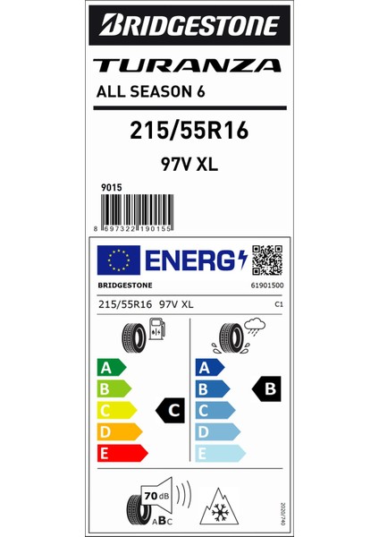 215/55 R16 97V Turanza All Season 6 Oto 4 Mevsim Lastiği (Üretim Yılı:2025) fiyatları