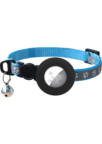Airtag Tracker Silikon Koruyucu Kapak Paw Print Yansıtıcı Pet Yaka Kayışı Çan ile (Yurt Dışından)