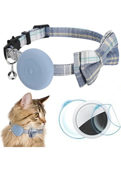 Airtag Bluetooth Tracker Anti Damla Silikon Kılıf Yay Dekor Pet Yaka Koruyucu Film ile (Yurt Dışından)