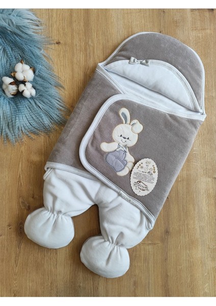 Kadife Ayıcıklı Ayaklı Kundak Sütlü Kahve modelleri