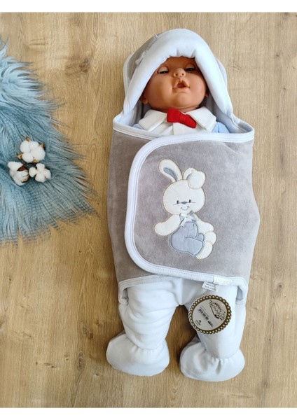 Kadife Ayıcıklı Ayaklı Kundak Sütlü Kahve fırsatları