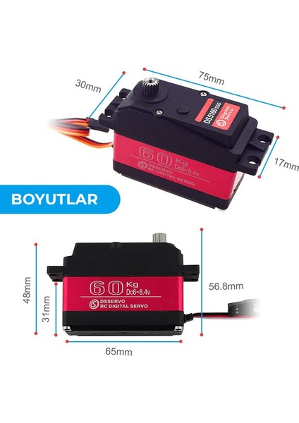 Dsservo DS5160 60KG Metal Su Geçirmez Dijital Servo 360 fırsatları
