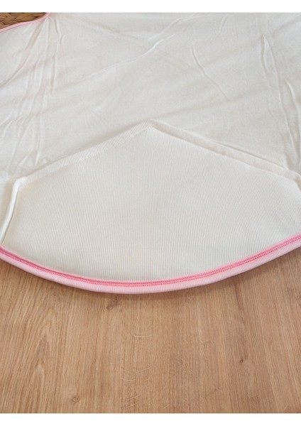 Çizgi Efektli Princess Kız Bebek Klasik Kundak Ekru-Pembe