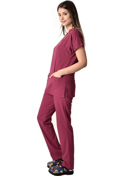 Gül Kurusu Likralı Scrub Takımı – Esnek, Rahat ve Şık Doktor & Hemşire Forması fiyatları