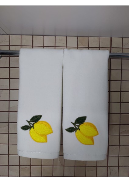 Limon Nakış Işlemeli 2li Mutfak Havlusu Seti fiyatları