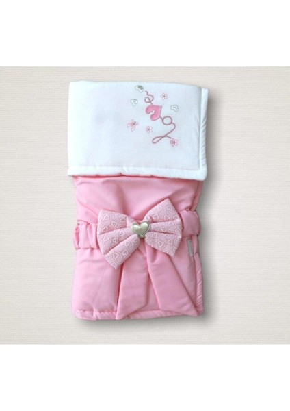 Gabardin Lüks Kız Bebek Beş Amaçlı Kundak Pembe