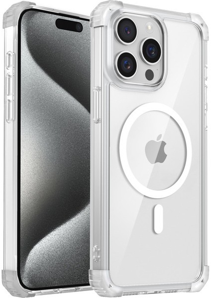 IPhone 15 Pro Şeffaf Kılıf, Magsafe ile Uyumlu, Hibrit Manyetik Cep Telefonu Kılıfı IPhone 15 Pro (Yurt Dışından)