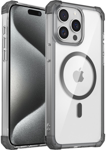 IPhone 15 Pro Şeffaf Kılıf, Magsafe ile Uyumlu, Hibrit Manyetik Cep Telefonu Kılıfı IPhone 15 Pro (Yurt Dışından)